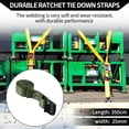 thumbnail image 2 of Unique Bargains Ratchet Tie Down Straps Adjustable 250kg 350cm/137.80" 1 Pcs Green, 2 of 7
