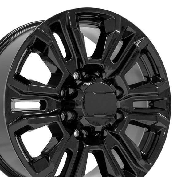 OE Wheels CV70 20 Inch Rims Fit Sierra 2500/3500 Denali Style 8x180 20x8.5 Gloss Black - Hollander 5957 (Set of 4)