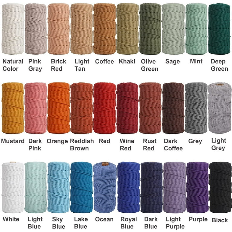 Lanney Macrame Cord 3mm x 360 Yards, Cotton Rope for Craft Wall Hangings  Durable