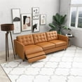 thumbnail image 2 of Lewis Modern Living Room Cognac Tan Leather Power Left-Facing Incliner Couch, 2 of 6