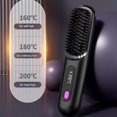 thumbnail image 3 of Numoya Go Brush Pro, New Numoya Portable Straightener Brush, Fast Heating Cordless Mini Hair Straightener Brush (Pink), 3 of 8