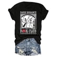 thumbnail image 2 of Dark Romance Book Club Graphic Tee, Polyester Crew Neck T-Shirt, Casual Style, Regular Length, Knit Fabric, with Skeleton Print, for All Seasons, 2 of 6