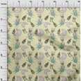 thumbnail image 2 of oneOone Georgette Viscose Light Yellow Fabric Baby Feeder|Moon & Cartoon Sheep Kids Sewing Material Print Fabric By The Yard 42 Inch Wide, 2 of 4
