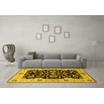thumbnail image 3 of Ahgly Company Indoor Square Oriental Yellow Traditional Area Rugs, 5' Square, 3 of 4