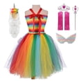 thumbnail image 1 of Vestido de princesa Rainbow Candy con WigTutu, disfraz de Cosplay para niños, traje de fiesta de cumpleaños zhangyuxiang unisex, 1 of 2