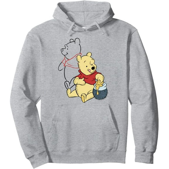 Winnie The Pooh Line Art Portrait Pullover Hoodie for Men Women Kids