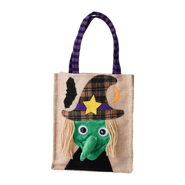 Bolsa de regalo para dulces, bocadillos, comestibles, recuerdos de fiesta, reutilizable, multiusos Bruja