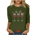 thumbnail image 3 of Weiqiqre Women Clothing Santa Claus Xmas Shirts Long Sleeve Fuzzy Fleece Holiday Top, 3 of 5
