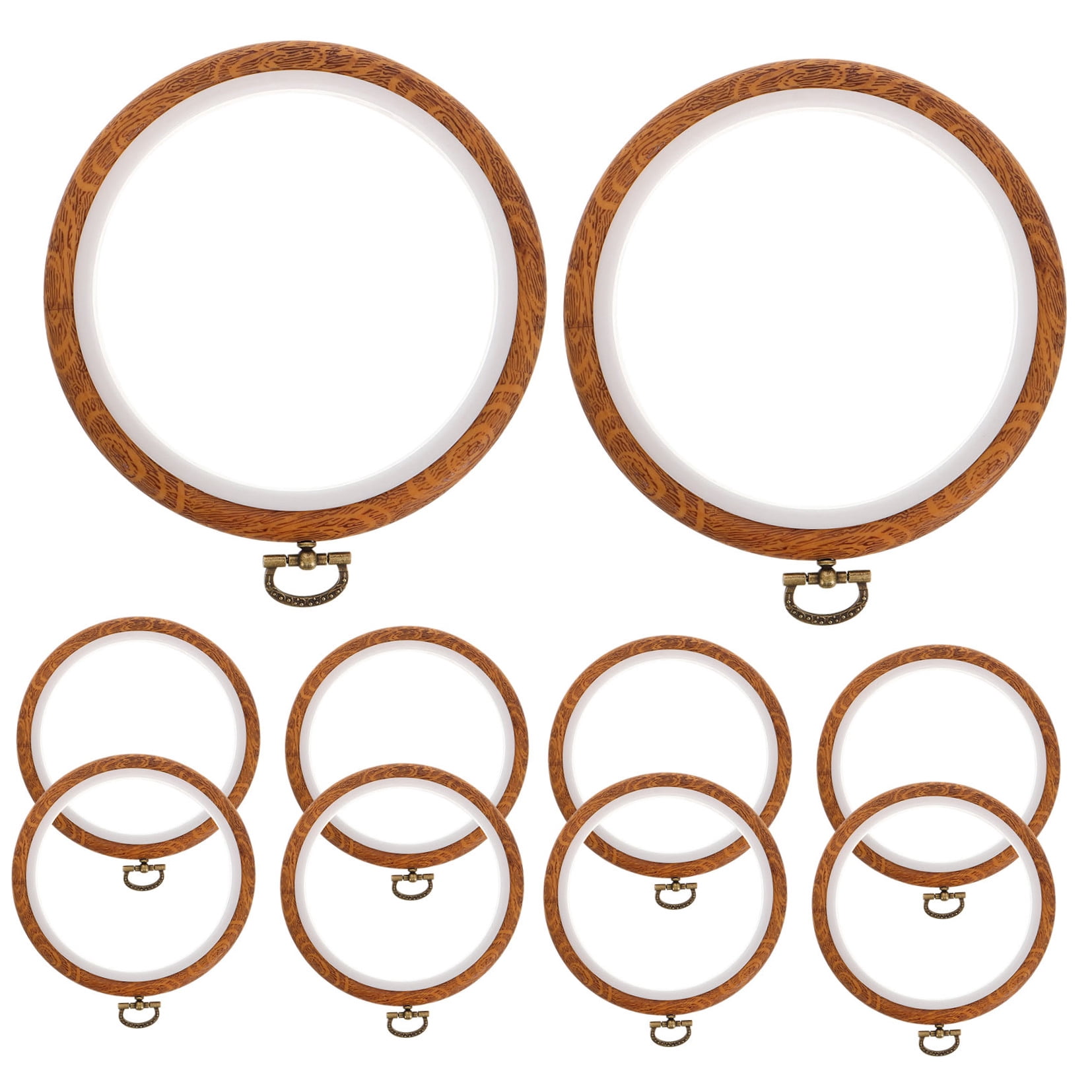 HEANUJJ 10Pcs Round Embroidery Hoops for Needlework and Handiwork with Portable Plastic Frame