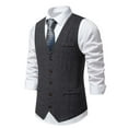 thumbnail image 1 of pstuiky Camisetas sin mangas para hombre, Nueva camiseta sin mangas con cuello tipo blazer y estampado de chaleco cruzado para hombre Tops elegantes para mujer m, 1 of 8