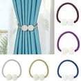 thumbnail image 2 of 2 Pcs Magnetic Curtain Tiebacks Convenient Drape Tie Backs Pearl Decorative Rope Holdback Holder for Small, Thin or Sheer Window Drapries, Gold, 2 of 5