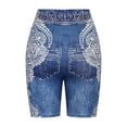 thumbnail image 5 of Jsaierl Womens Fake Jean Shorts Plus Size Summer Distressed Denim Shorts Pants Ripped Pull On Bermuda Jean Shorts 2024, 5 of 7