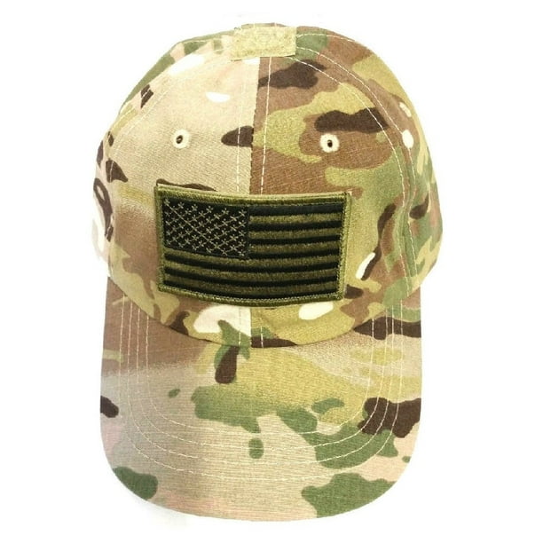 RTC Kids Multicam Camouflage Ball Cap with Olive Drab American Flag