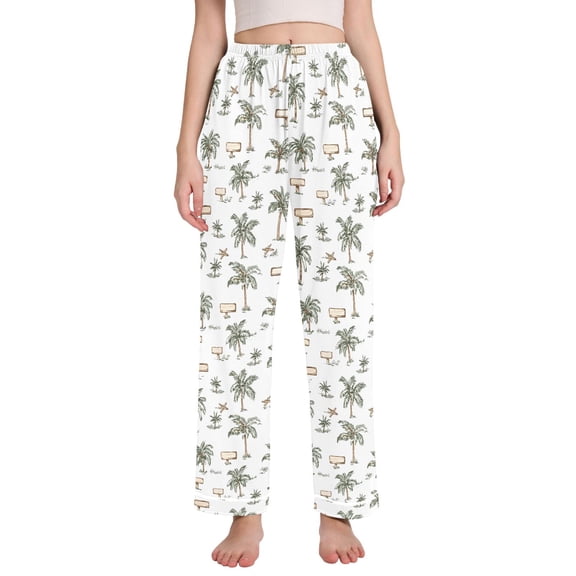 joogoo Women Palm Trees-a1 Pajamas Pants Lounge Bottoms Pjs with Pockets M