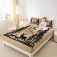 thumbnail image 4 of jejeloiu Cute Animal Deer Full Size Sheets,Natural Landscape Mountain Bed Sheets For Boys Kids 4pcs, 4 of 7