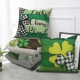 thumbnail image 4 of Happy St.Patrick's Day Pillow Cover 16x16 Set of 4,Lucky Charm Clover Hat Pillow Cases Couch Cushion for Bedroom Decor, 4 of 6