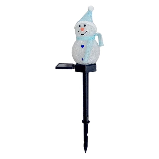 DOLITY Solar Christmas Snowman Stake Waterproof Art Decorative LED Lamp for Home Party Blue