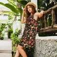 thumbnail image 2 of Yiaed Rose Flowers Print Women's Sleeveless Dress, Loose Fit Summer Dress, Casual Sleeveless Dress for Women, 2 of 7
