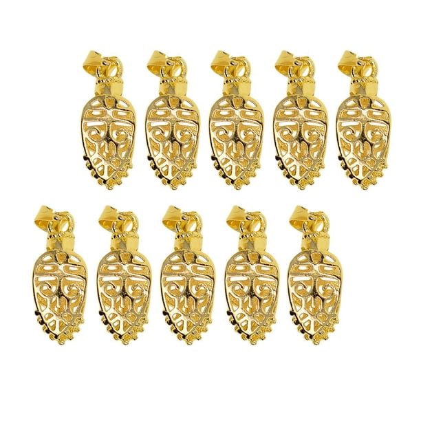 10 Piezas de Abalorios de Filigrana de tón, Colgante de Abalorios, Clips de Cierre, Conector, Halzgos de Joyería, Accesorios para Colr DIY Oro Gloria Los hallazgos que hacen de la joyería de Bails
