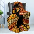 thumbnail image 4 of African Soft Flannel Fleece Throw Blanket, Silhouette of a Indigenous Woman Carrying a Basket on Traditional Patterns, Cozy Plush for Indoor and Outdoor Use, 50" x 70", Multicolor, by Ambesonne, 4 of 5