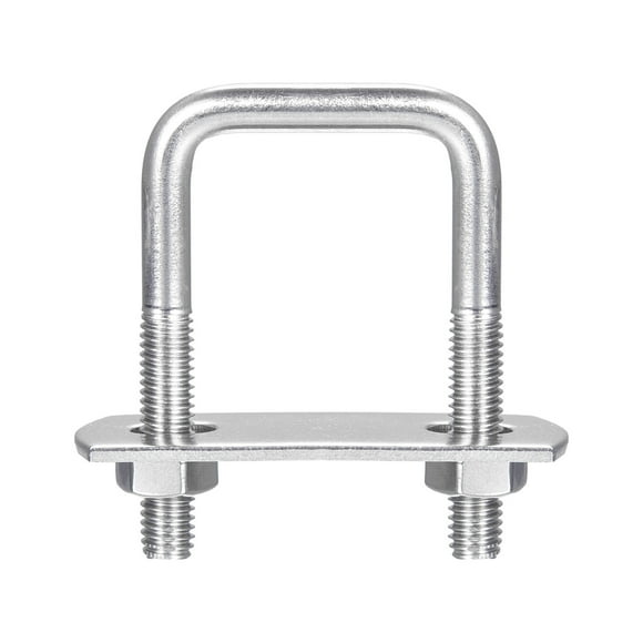 Unique Bargains Square U-Bolts 10 Sets 27mm Inner Width 50mm Length M6 304 Stainless Steel with Nuts and Plates