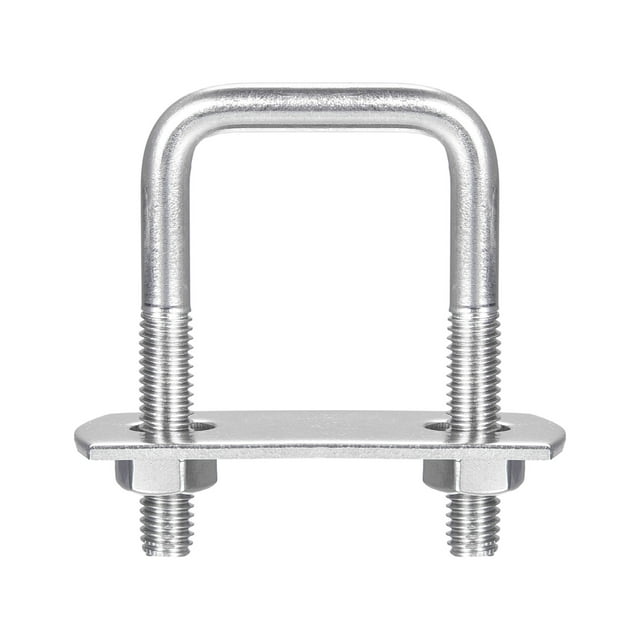 Cuadrados U-Pernos Unique Bargains 10 Juegos 27mm Interior Ancho 50mm Longitud M6 304 Inoxidable Acero U Abrazadera Perno con Tuercas y Placas