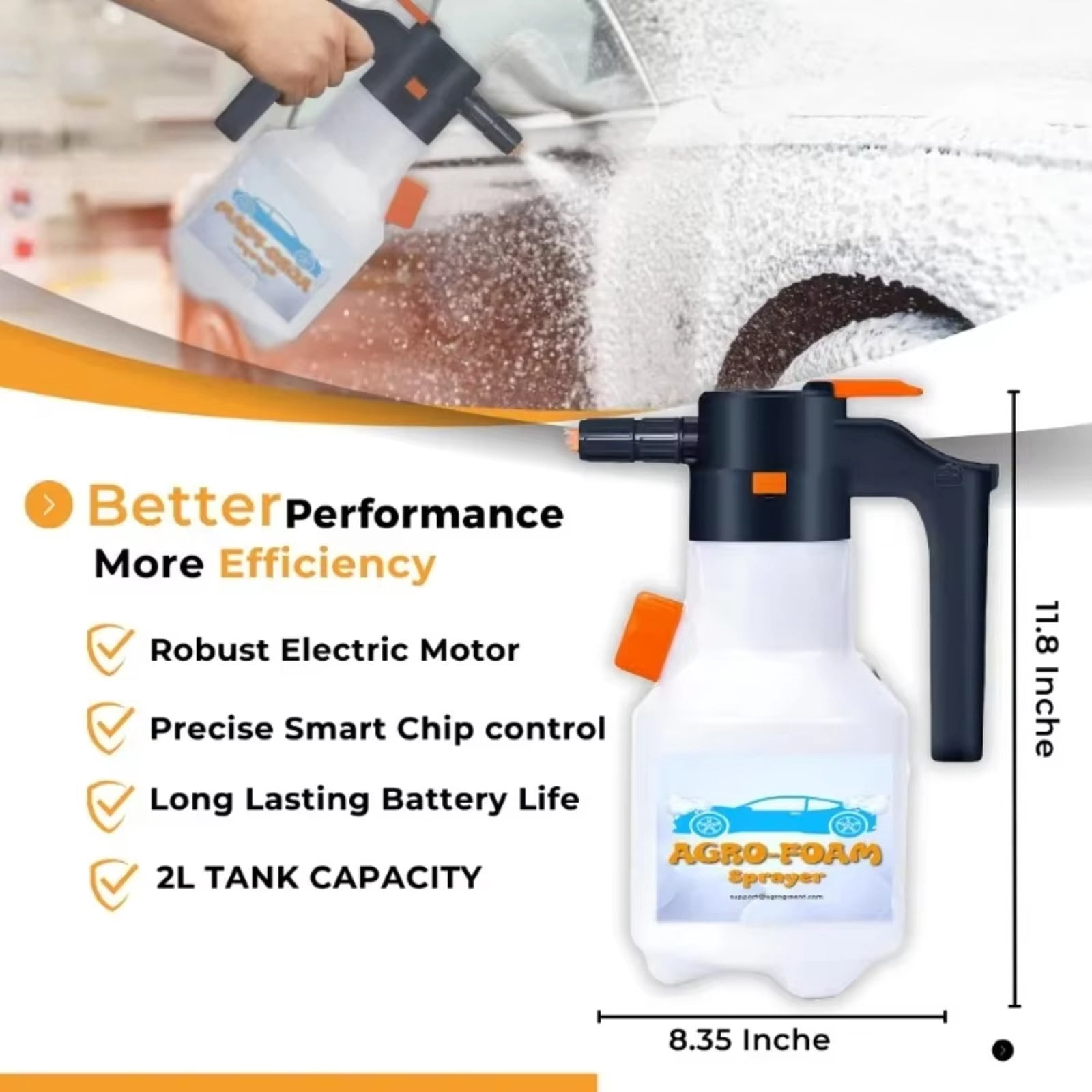 Car Wash Foam Sprayer, Electric Foam Sprayer, Pressure Bottle, Pressure Nozzle, Car Wash Foam Cannon, Outdoor Vehicle, Black Handle, 1 Pc