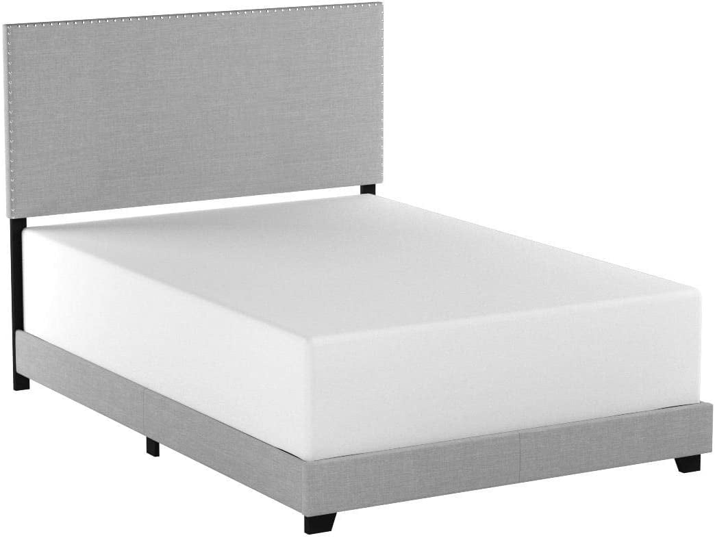 Crown Mark Erin Upholstered Panel Bed in Gray, Full