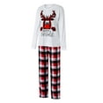 thumbnail image 3 of Family Matching Christmas Pajamas Set, Reindeer Print Long Sleeve T-Shirt + Plaid Pants Sleepwear for Adults, Kids, 3 of 10