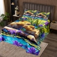 thumbnail image 2 of Erosebridal Capybara Coverlet Set King,Purple Floral Butterfly Bedding Set,Animal Bedroom Decor,3-Piece, 2 of 5