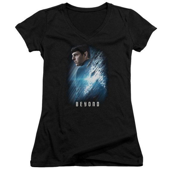 Star Trek Beyond Spock Poster Junior Women's V-Neck T-Shirt Black
