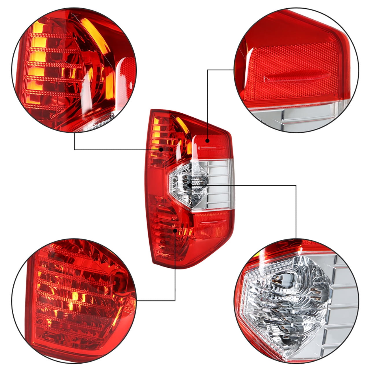 Rear Tail Light Lamp Housing Assembly Fit for 2014 2015 2016 2017 2018 2019 2020 Toyota Tundra, Rear Right (Passenger Side)