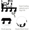 thumbnail image 3 of Iron Wall Mounted Hook Hangers 6-Hook Decorative Organizer Rack for Bag Clothes Key Scarf Hanging Holder Black 160x270mm Hole:5mm, 3 of 8