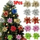 thumbnail image 2 of 5pcs Christmas Flowers Glitter Artificial Poinsettia Floral Xmas Tree Ornaments DIY Garlands Home Wedding Party Decorations Gift, 2 of 5