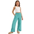 thumbnail image 2 of Shachafan Girls' Casual Solid Color Pants For Kids Everyday Comfort Breathable Knit Elastic Waist Kidswear For School And Play Kids Sweat Suit, 2 of 6