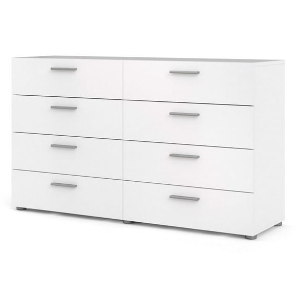 Atlin Designs Modern 8 Drawer Double Dresser in White
