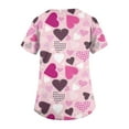 thumbnail image 5 of Scrubs for Women Comfortable Lightweight Durable Soft Stretch Flower Printed V-Neck Short Sleeve Medical Scrub Top Light pink XL, 5 of 5