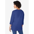 thumbnail image 2 of Woman Within Plus Size Perfect Three-Quarter Sleeve V-Neck Tunic, 2 of 6