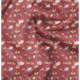 thumbnail image 1 of Soimoi Orange Cotton Poplin Fabric Rabbit Animal Printed Fabric 1 Yard 56 Inch Wide, 1 of 6