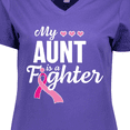 thumbnail image 4 of Inktastic Breast Cancer Awareness My Aunt is a Fighter Women's V-Neck T-Shirt, 4 of 5