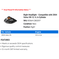thumbnail image 2 of Right Headlight - Compatible with 2004 Volvo VN 12.1L 6-Cylinder, 2 of 2