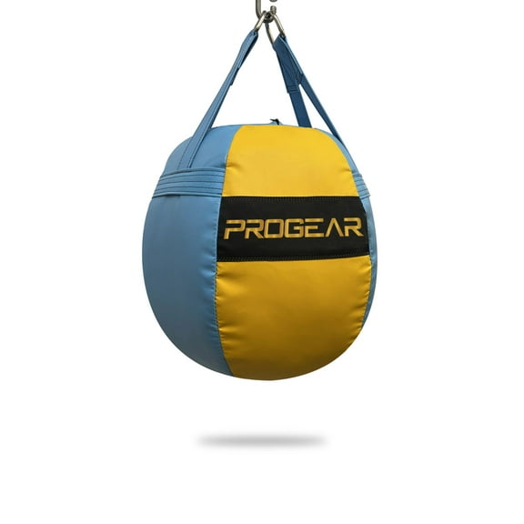 Progear Punching Bag Wrecking Ball Type Filled Light Blue Yellow