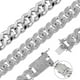 thumbnail image 3 of Cadena de eslabones cubanos de moda para hombres, joyería de Hip Hop, cadena Plata Yuyangstore collar pulsera, 3 of 5