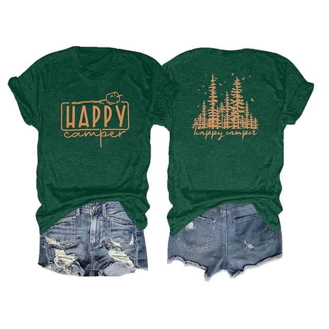 T-shirt Femmes Dames Été Populaire Col Rond Imprimé Cèdre T-Shirt Confortable Femmes Vert Clair TTG