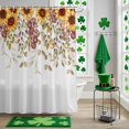 thumbnail image 5 of Yellow Fall Thanksgiving Shower Curtain Set with Hooks, Sunflower Leaf Floral Print Waterproof Fabric Bathroom Curtains Decor Home Accessories, Stall Long 54 X 78 Inch, 5 of 9