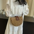 thumbnail image 4 of Woven Saddle Bag for Women - Versatile Casual Commute Crossbody Straw Bag, Adjustable Strap, 9.1x2.8x7.9 Inches, 4 of 9