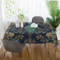thumbnail image 3 of Yayeee Tablecloths 54" x 54" Rectangle Wrinkle Resistant Party Table Cover, Navy Blue Peacock Pattern, 3 of 8