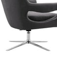 thumbnail image 2 of Quinn Adjustable Swivel Accent Chair Polished Chrome Finish Grey Fabric, 2 of 3