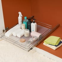 BENTISM Pull Out Cabinet Under Sink Organizer 20 x 21 inch Wire Drawer Basket