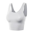 thumbnail image 2 of A2Y Women's Fitted Rayon Scoop Neck Sleeveless Crop Tank Top White M, 2 of 3